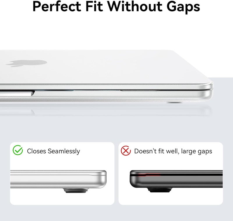 Eoocoo Compatible with MacBook Air 13 inch Case 2026 2025-2022 M4 M3 M2 Model A3240 A3113 A2681, Mac Air 13.6 inch Matte Hard Shell & Keyboard Cover & Screen Film & Type-C, Frost Clear - Image 3